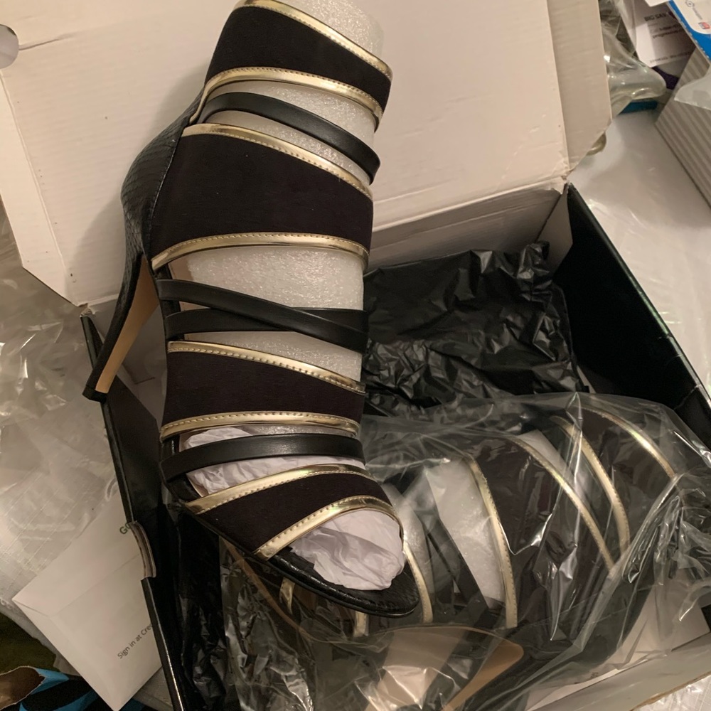 Black and Gold heels